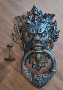 Llamador de puerta de hombre de hierro fundido de 15 pulgadas conversacional único - Imagen 1 de 3