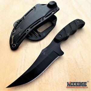 9" Survival Knife Fixed Blade Full Tang Blade Survival Gear Black Kydex Sheath