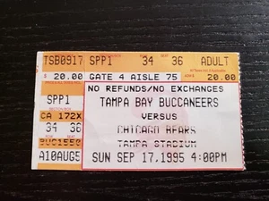 CHICAGO VS TAMPA BUCS TICKET STUB 9/17/95, WARREN SAPP/DERRICK BROOKS HOME DEBUT - Picture 1 of 5