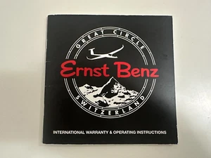 Ernst Benz instructions/warranty booklet (open warranty) - Picture 1 of 11