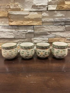 TEMP-TATIONS OLD WORLD TARA 12 OZ COFFEE TEA MUG Cup CERAMIC FLORAL Set of 4 EUC - Picture 1 of 17