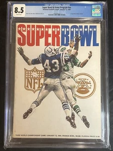 1969 NFL SUPER BOWL III GAME PROGRAM - JETS vs COLTS CGC 8.5 - Picture 1 of 2