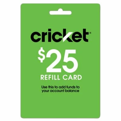CRIKECT WIRELESS $25 REFILL CARD FOR PREPAID SERVICE FAST DIRECT REFILL - Image 1 of 2