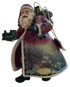 Thomas Kincade Old World Babbo Natale cimelio ornamento Ashton Drake 2004 villa al chiaro di luna - Foto 1 di 10