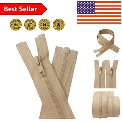 Cremalleras separadoras beige de 27" 2 piezas para abrigos de costura - artesanía de plástico duradero Foto 1 de 4