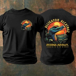 NEW Alligator Alcatraz Florida Everglades Vintage Double -2 Sided T-Shirt S-5XL - Picture 1 of 3