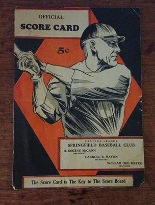1931 1932 Baseball Score Card Springfield Ponies vs Norfolk Tars Eastern League - Image 1 of 3