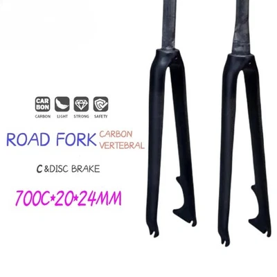 Garfo rígido de fibra de carbono completo para bicicleta de estrada 700C freio a disco tubo cônico/reto - Imagem 1 de 4