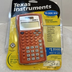 TI30XIIS Small Orange Calculator with Fraction Features Solar Battery Powered - Picture 1 of 2