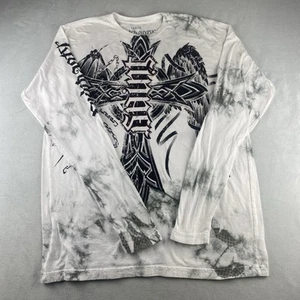 T-shirt uomo Red Chapter Mark Palmer bianca Y2K taglia grande double face biker USA - Foto 1 di 9