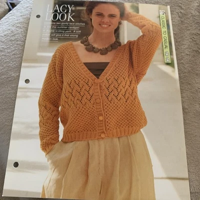 VINTAGE CREATIVE NEEDLES PATTERN - LACY LOOK KNITTING PATTERN IN DK YARN - Image 1 of 4