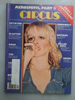 Circus - Rock & Roll Magazine - November 25, 1976 Issue Cherie Currie, Runaway - Image 1 of 3