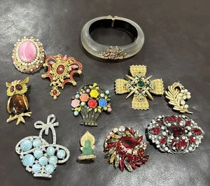 Lotto Spilla Vintage Riparazione Mancante E Profitto 1 Bracciale Alexis Bittar Coro Art - Foto 1 di 19