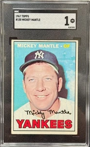 Topps Mickey Mantle 1967 SGC 1 - Imagen 1 de 2