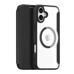 Etui Dux Ducis Skin X Pro na iPhone 16 z MagSafe i klapką - czarne - Zdjęcie 1 z 12