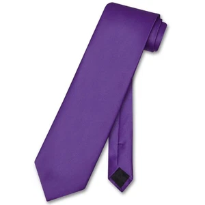 Vesuvio Napoli NeckTie Solid PURPLE INDIGO Color Mens Neck Tie - Picture 1 of 2