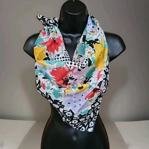 Vintage 90s Avon Square Scarf 1992 Floral Graphics Made in Italy New Old Stock  - Picture 1 of 8