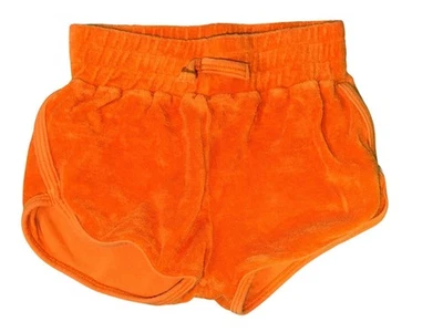 Shorts de pano laranja terry 7 anos charmoso casamento 100% algodão elástico cintura infantil - Imagem 1 de 4