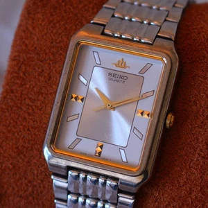Vintage Seiko Galaxy Quartz Tank Dress Watch Two Tone - 1993 - V701-5K90 - Bild 1 von 7