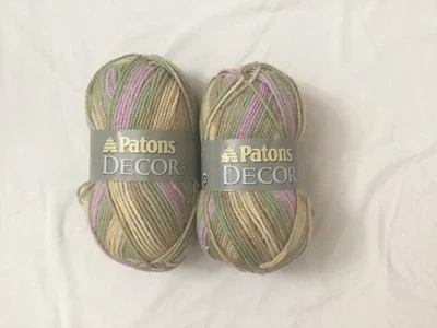 Nuevo hilo de lana acrílico mediano Patons Decor 4 primera primavera ombre #87230 2 madejas Foto 1 de 4