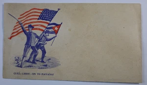 US Patriotic Illustrated Cover CUBA LIBRE - ON TO HAVANA! Spanish American War - Picture 1 of 2