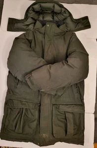 L.L Bean Mens Sz M Gore-Tex Green Detachable Hood Zipup Parka Jacket 600SE DOWN - Picture 1 of 20