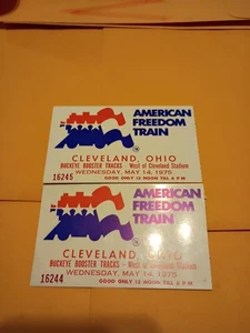 Two May 14, 1975 American Freedom Train Ticket Stubs, Cleveland, Ohio - Picture 1 of 8