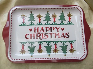 Emma Bridgewater Snack Sandwich Tray Christmas Joy Trees Small Metal 24cm Long - Picture 1 of 4