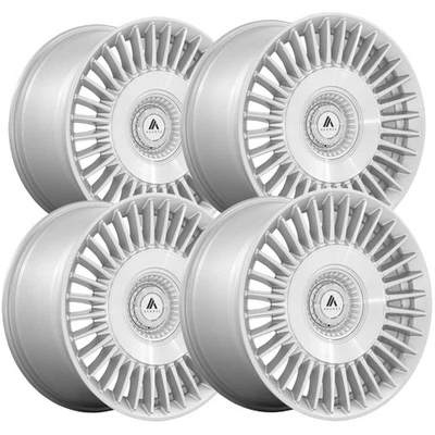 (Set-4) Asanti ABL-40 Tiara 22x9 5x112/5x120 +27mm Silver Wheels Rims 22" Inch - Image 1 of 4