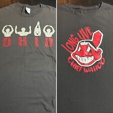 Lot of (2) Adult XL Ohio Sports Team T-Shirts Cleveland Indians OH Chief Wahoo