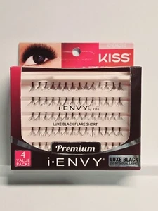 i Envy KISS Value Pack Luxe Black Flare Short Cluster Eyelashes Premium KPEM01B - Picture 1 of 6