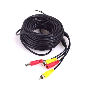 Car Rca Dc Video Extension Cable For Backup Camera Cctv Security Truck Bus Trail - Picture 1 of 15