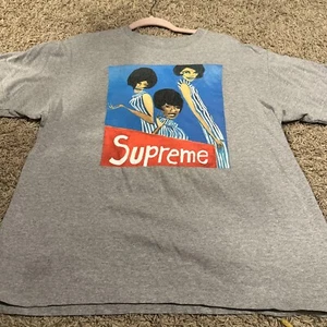 Supreme Group Tee T-Shirt Gray Size Medium FW18 Authentic Street Wear Music - Picture 1 of 4