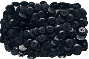 Buttons 23mm 20mm 15mm Dark Navy Blue 4 Hole Satin Button Craft Sewing Z6 Z7 Z8 - Picture 1 of 24