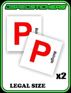 #SINGLE RED P PLATE FUNNY STICKER NON MAGNETIC LEGAL SIZE LICENCE REGO x2 CAR - Picture 1 of 1