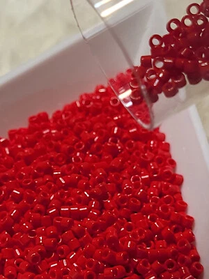 Red Miyuki Delica Beads 11/0 (5g) New - Image 1 of 3