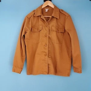 Forever 21 klassische Damenjeansjacke Größe Small orange/braun mit Knopfleiste - Bild 1 von 5