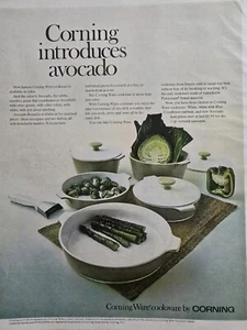 Corning Ware Kochgeschirr Avocado Geschirr 1968 Vintage Werbung - Bild 1 von 1