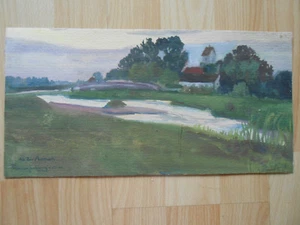 F. Schnekenburger An der Amper bei Esting Olching. Aquarell von 1900 - Bild 1 von 4