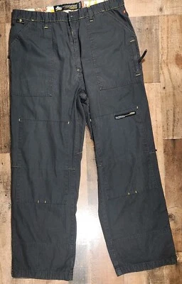 PNB Nation Cargo Pants 2XL Black Y2K Grunge Baggy Skater Raver Drawstring  - Image 1 of 4