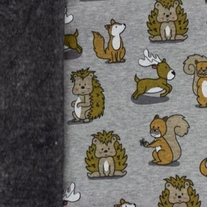 Acogedor vellón alpino gris ocre zorro erizo ardilla amigos de los animales - Imagen 1 de 1