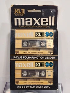 MAXELL XL II 90 nastri cassette vuoti per registrazione bias alti sigillati confezione da due - Foto 1 di 2