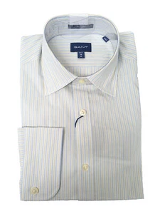 GANT Lemon Slim Tech Prep Broadcloth Stripe Point Shirt 3053216 Size M NWT - Picture 1 of 1