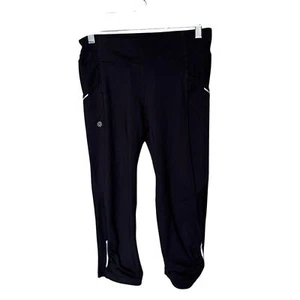 Athleta Girl Black Chaturanga Capri Crop Leggings 305922 Size XL/14 - Picture 1 of 10