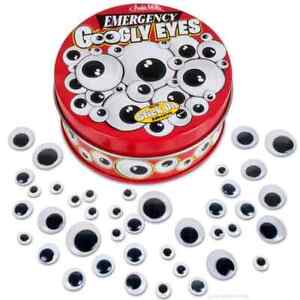 Archie Mcphee Emergency googly eyes NEW in tin Joke toy set of 40