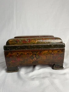 Antigua joyera islámica persa Qajar con papel maché - Imagen 1 de 16