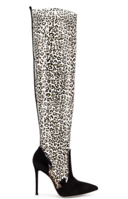 Botas hasta la rodilla Gianvito Rossi Camoscio Plexi estampado animal lujo 36,5 $2200 Foto 1 de 4