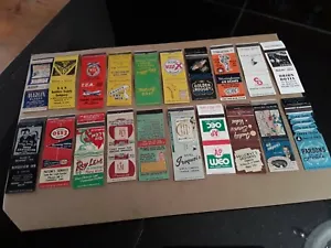 Matchbook Covers 20 Pcs No Matchs Gas Station Casino Vintage Advertising - Picture 1 of 11