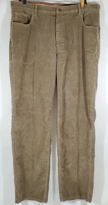 Pantalones de pana de mezclilla Hobie para hombre 40x32 marrón pierna recta retro frente plano  Foto 1 de 4