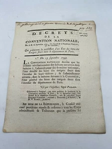 Confection d'un Etat des biens des Emigrés à Paris - 1793 - Picture 1 of 4